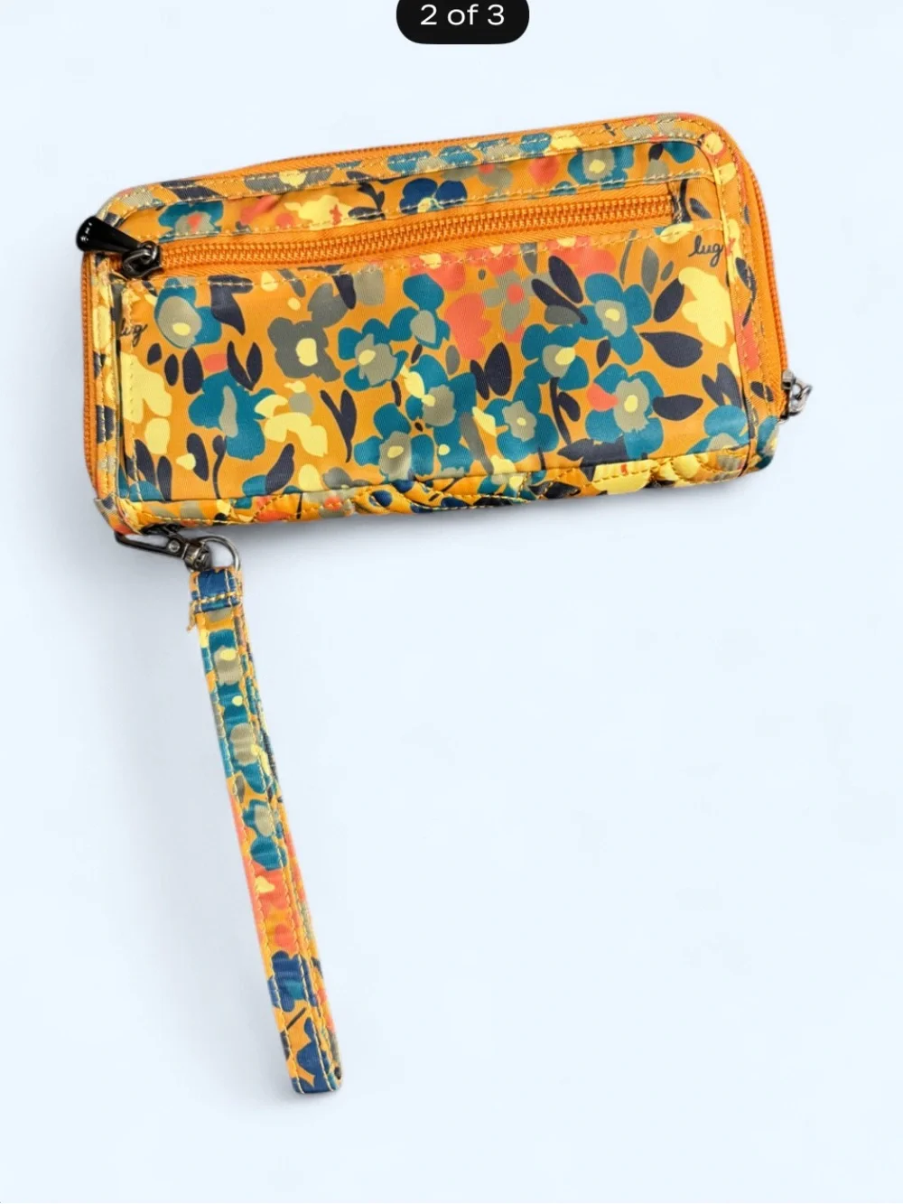 Lug Yellow Floral Quilted Wristlet Wallet